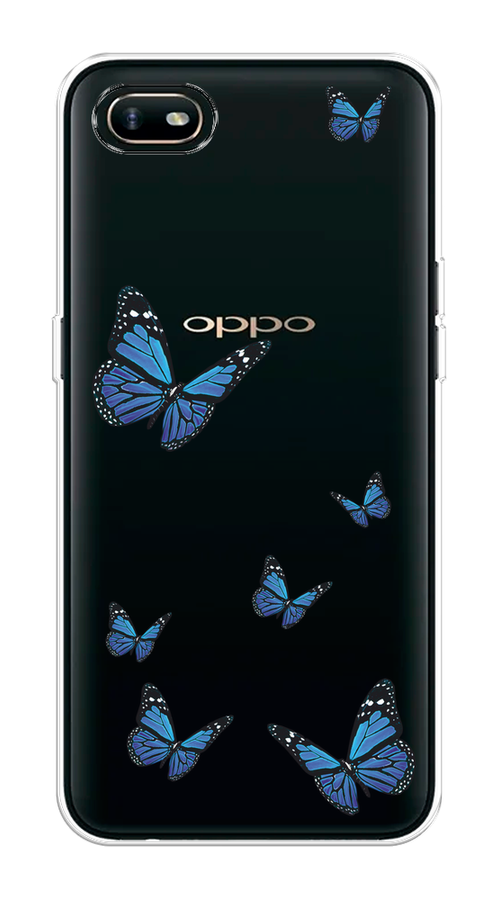 

Чехол на Oppo A1k "Blue butterflies", Синий;черный, 252150-1