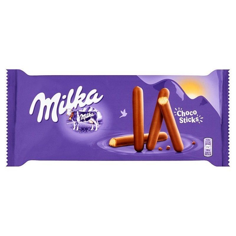 Печенье Milka Lila Sticks в молочном шоколаде, 112 г