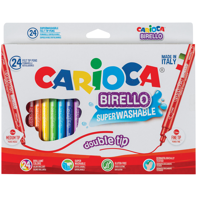 

Фломастеры Carioca Birello, 24 цвета, Разноцветный, Birello