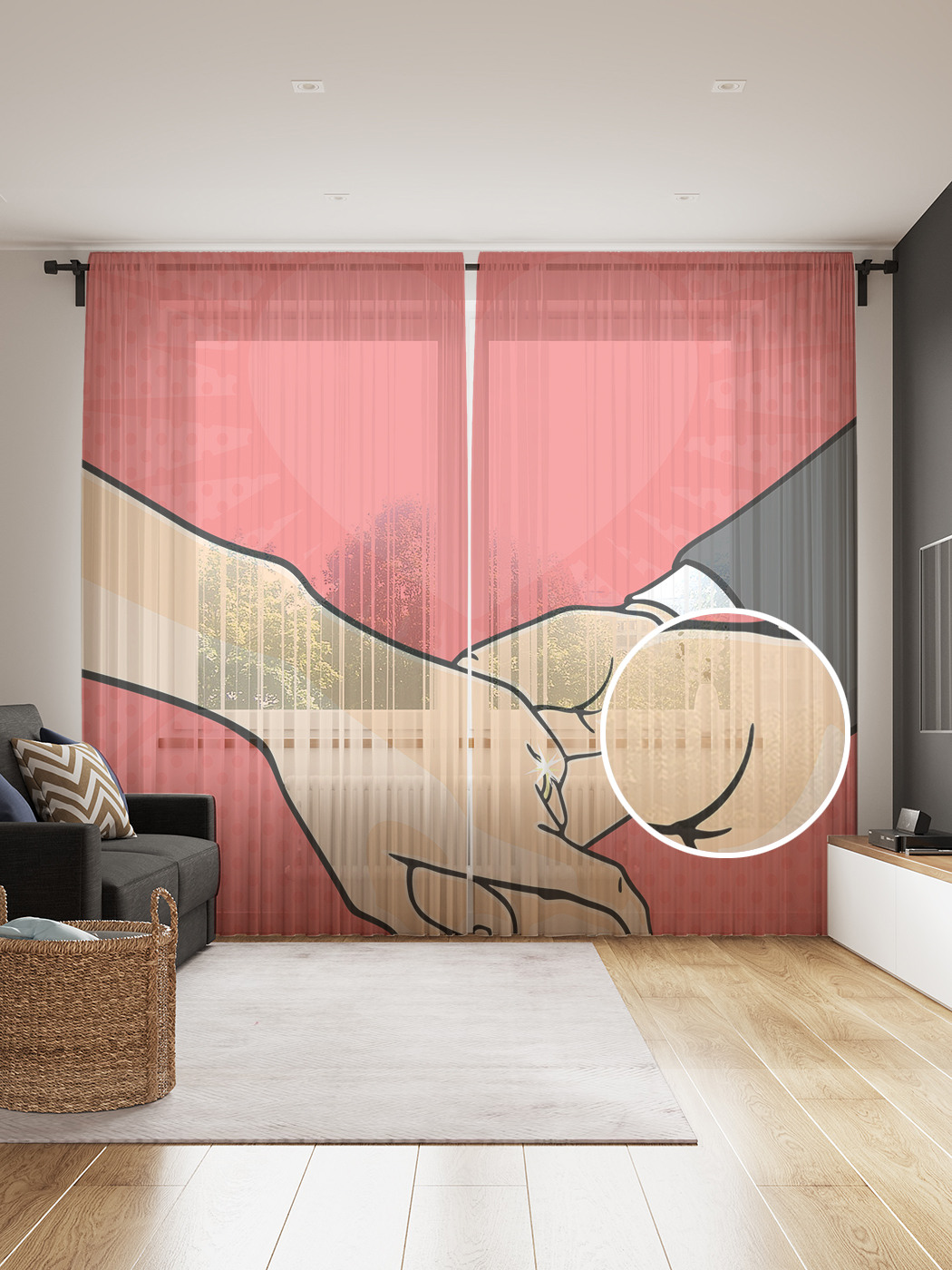 

Фототюль JoyArty "Навеки вместе", 145x265см (2 полотна со шторной лентой + 50 крючков), Навеки вместе