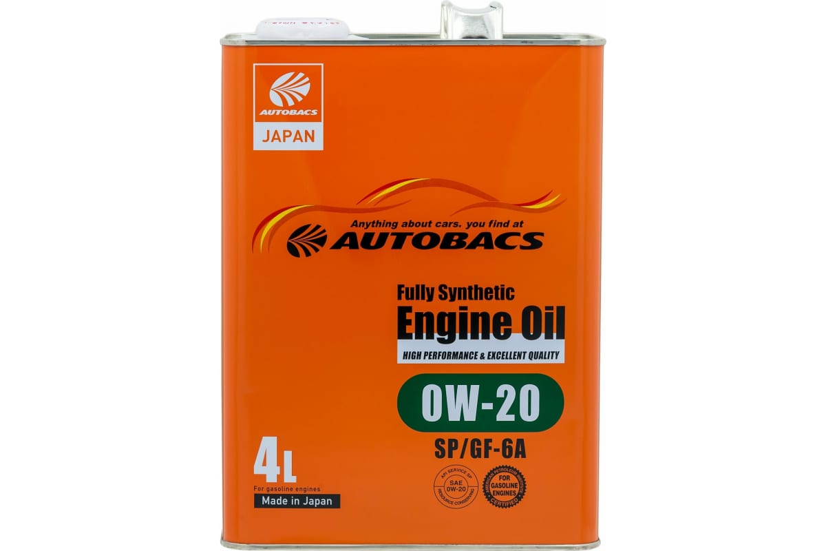 Моторное масло Autobacs, Synthetic Engine Oil, SP/GF-5 0W20 4л