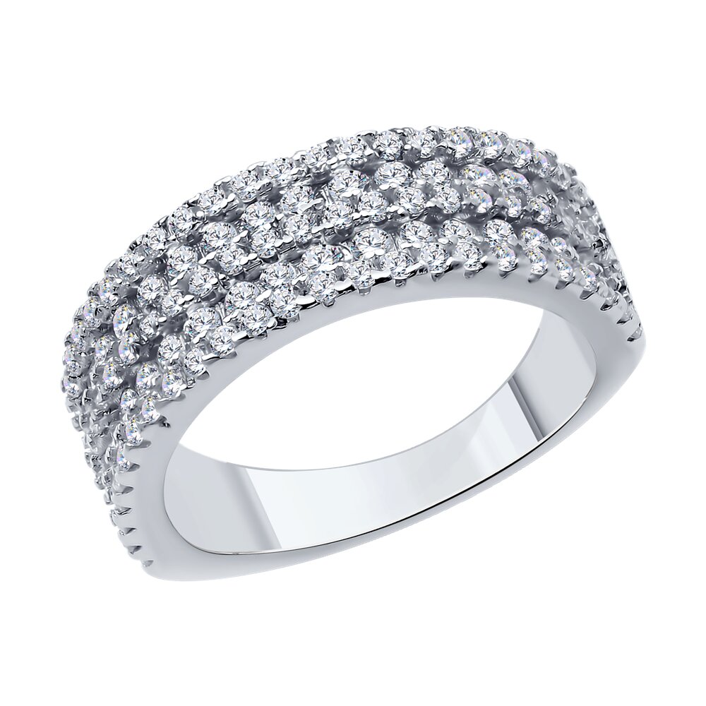 

Кольцо из серебра р.  SOKOLOV 94013956-91, фианит, 94013956-91