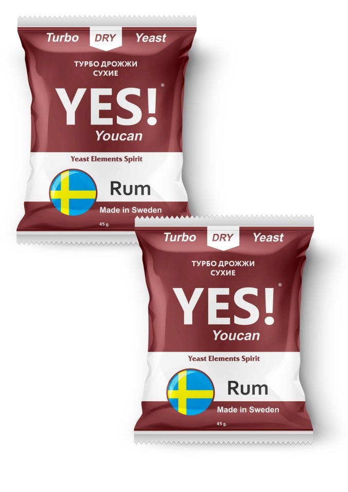 

Спиртовые турбо дрожжи YES! Rum, 2х45 гр (2 штуки в комплекте)