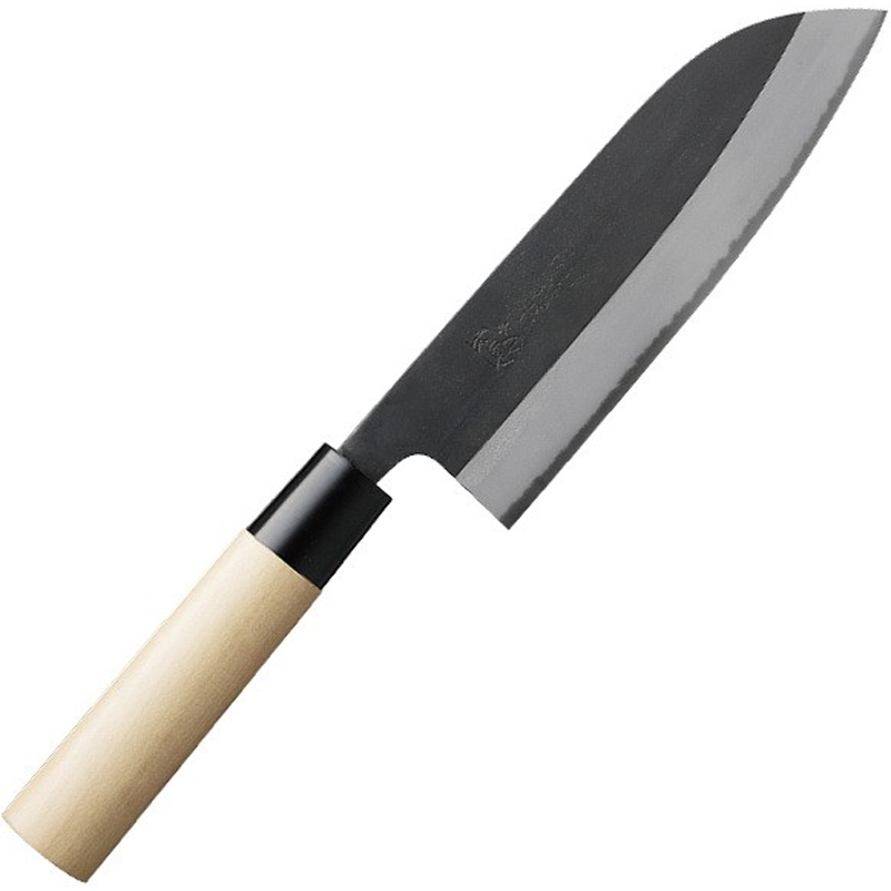 

Нож Gihei-hamono Shirogami#2 в высокоуглеродистых обкладках, Santoku 165mm, GSB-S16J