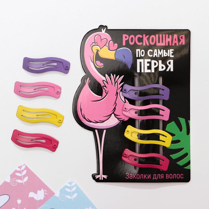 фото Заколки на формовой подложке «роскошная», 4 шт. nobrand