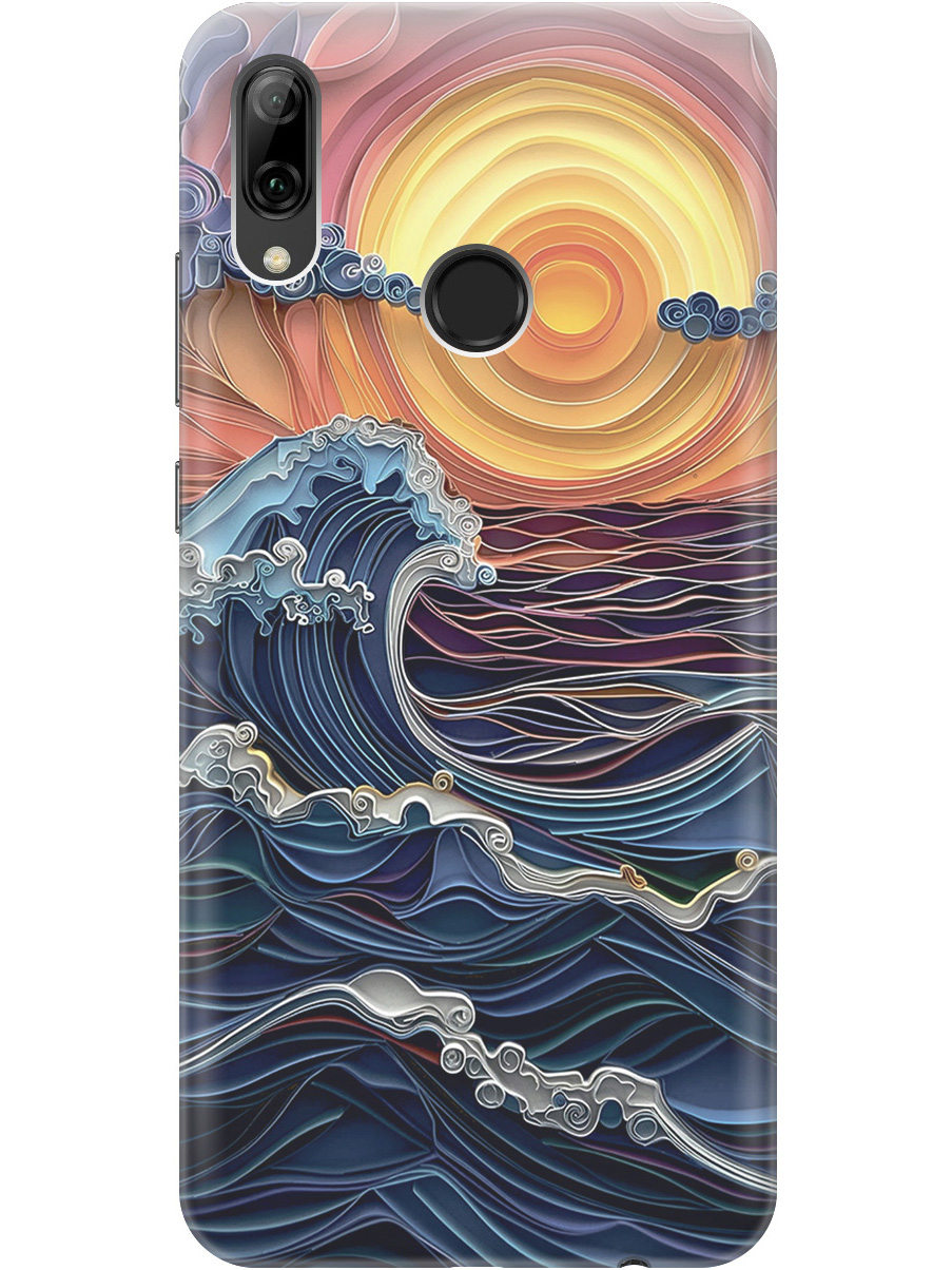 

Силиконовый чехол на Honor 10 Lite, Huawei P Smart (2019) с принтом "Волны на закате", 720145810