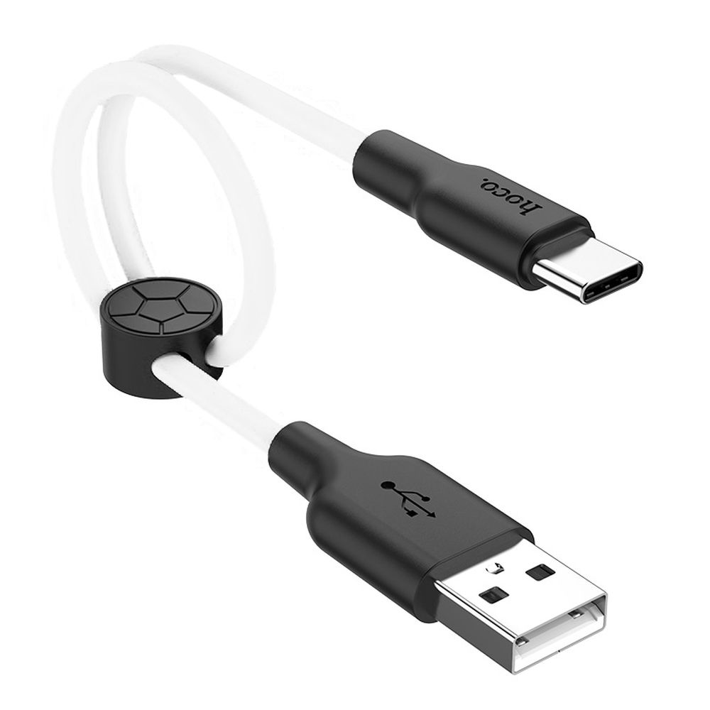 Кабель USB Type-C Hoco X21 Plus 0,25M 3A  черно-белый