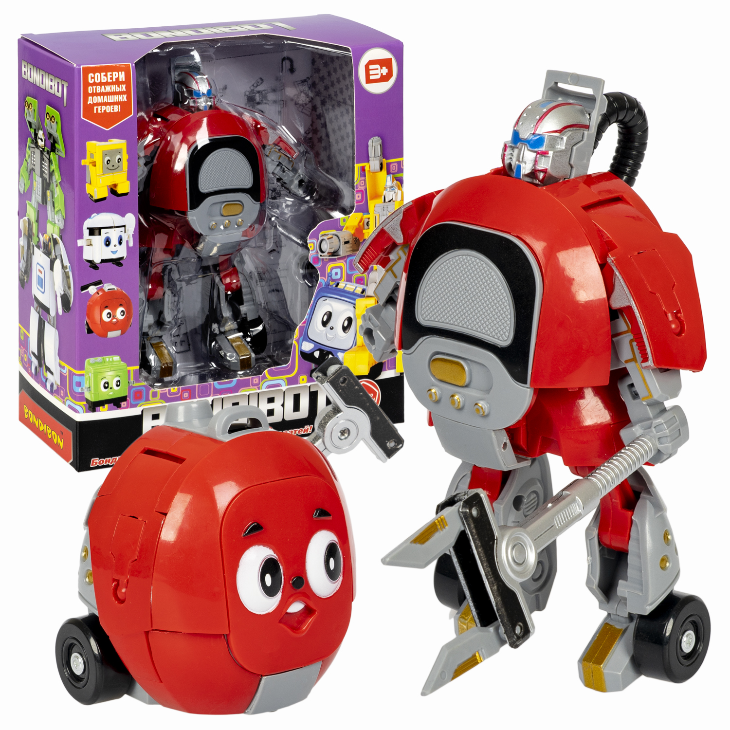 Трансформер 2в1 BONDIBOT Bondibon робот-пылесос, цвет красный / ВВ5828 робот пылесос dreame bot w10