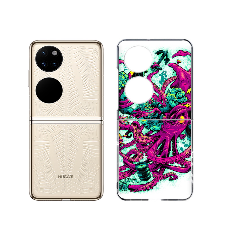 

Чехол MyPads Tocco для Huawei P50 фиолетовый кракен (PT225999.71.657), Прозрачный, Tocco
