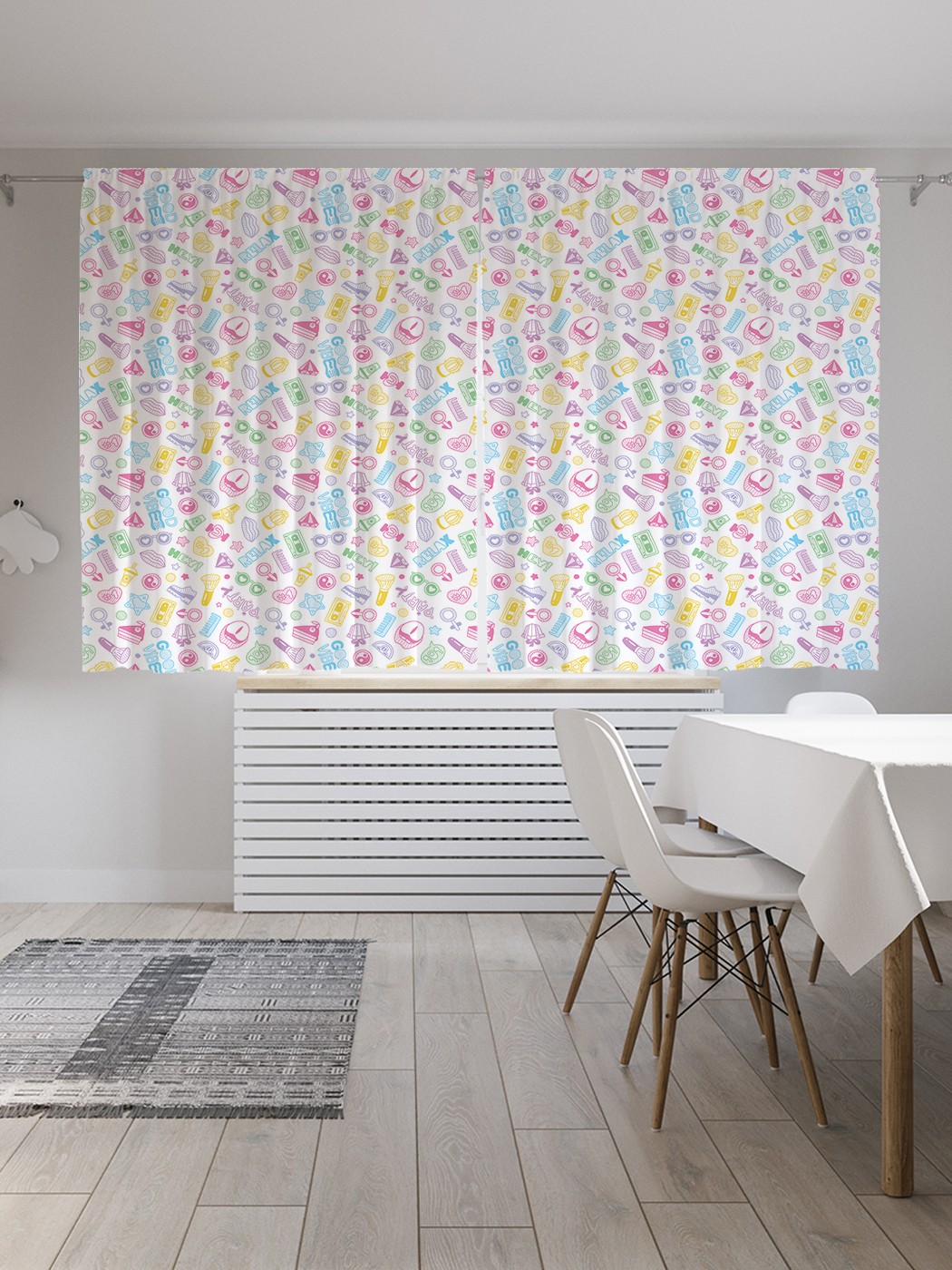 фото Шторы joyarty с фотопечатью "женские слабости" из сатена, 290х180 см