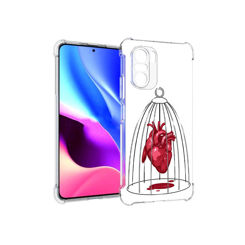 

Чехол MyPads Tocco для Xiaomi Redmi K40 сердце в клетке (PT158239.260.597), Прозрачный, Tocco