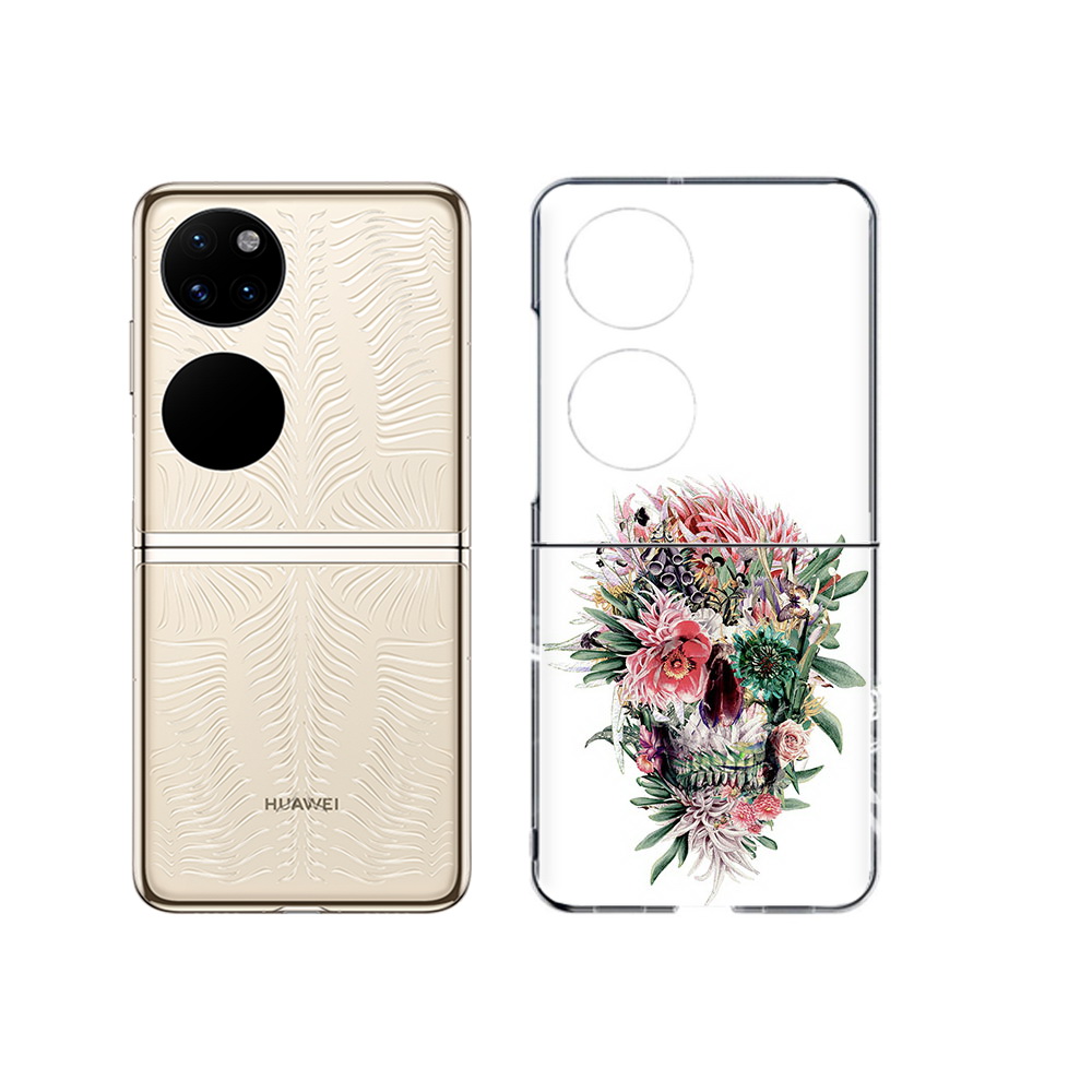 

Чехол MyPads Tocco для Huawei P50 череп из цветов (PT225999.71.677), Прозрачный, Tocco