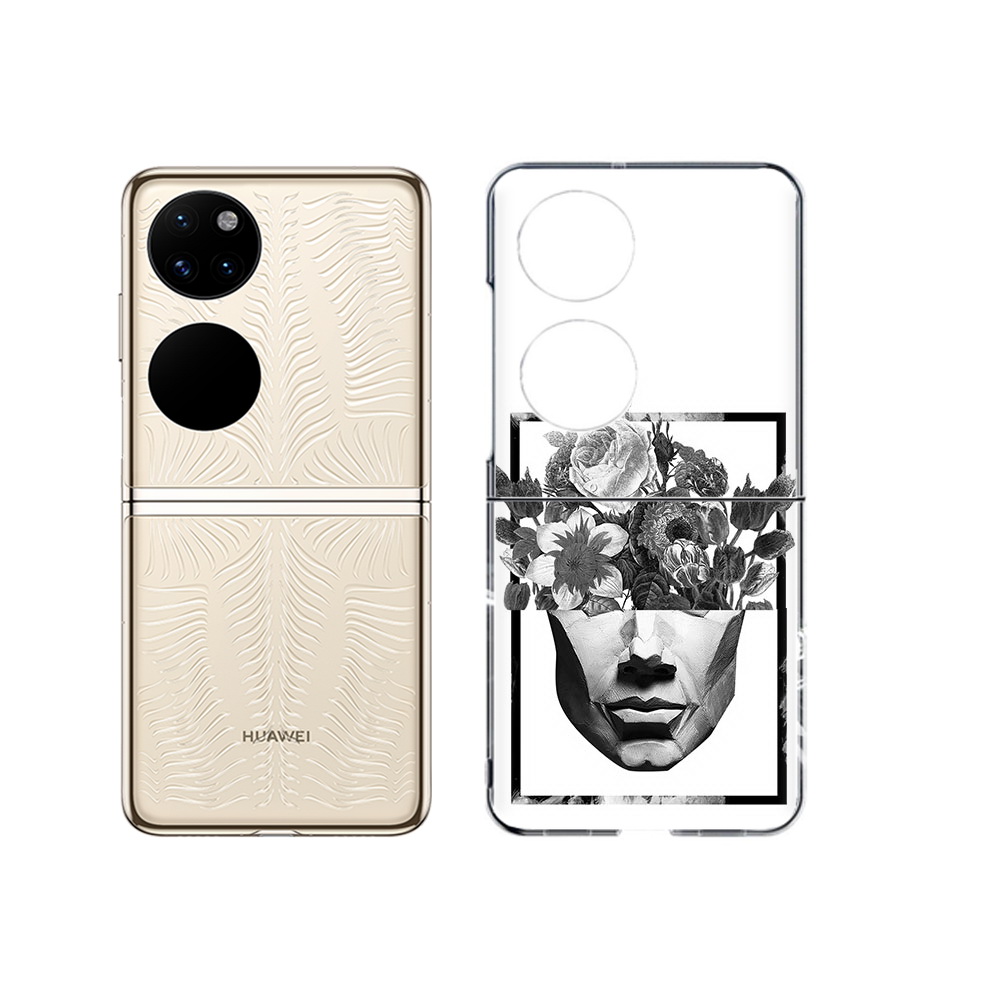 Чехол MyPads Tocco для Huawei P50 черно белая ваза в абстракции (PT225999.71.678)