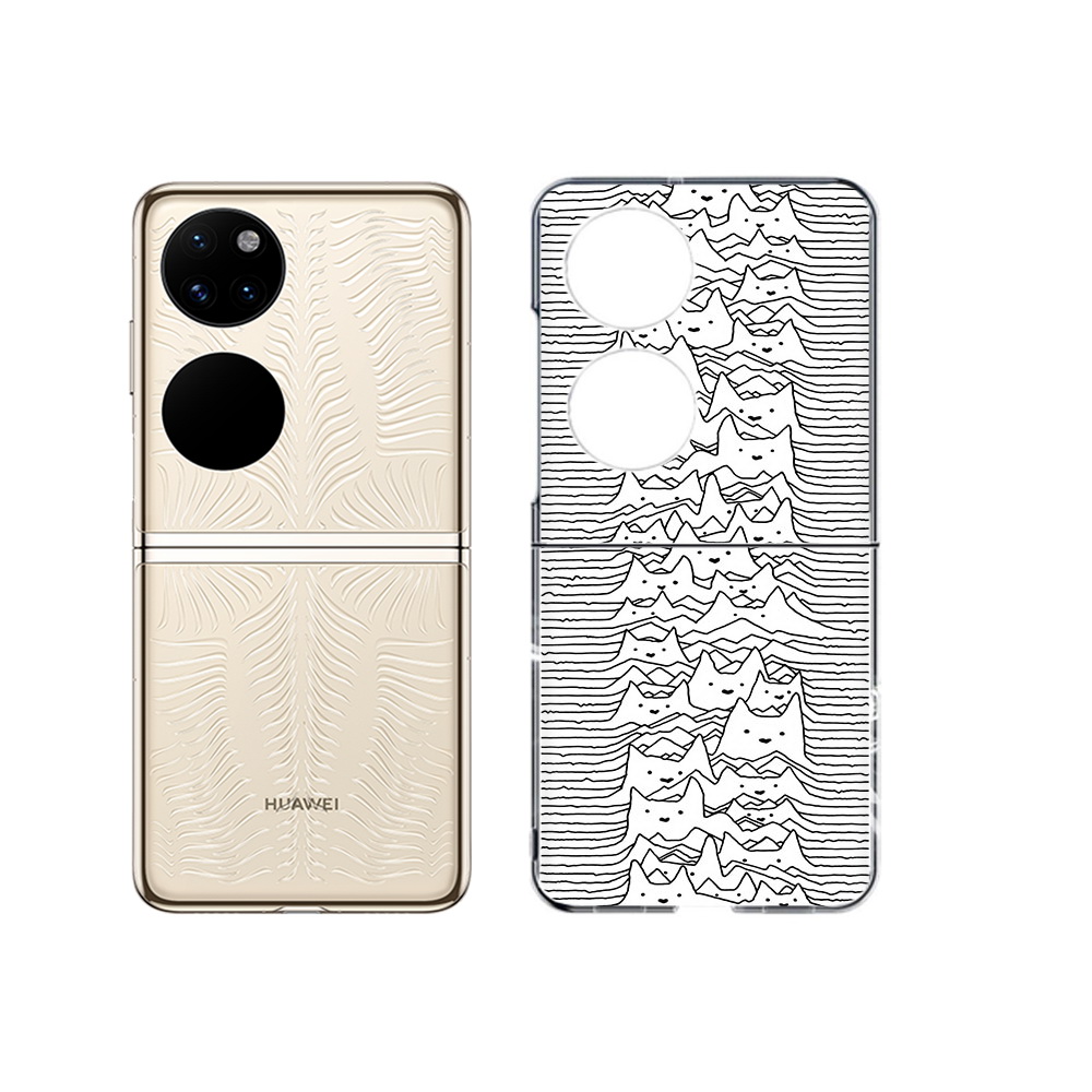 

Чехол MyPads Tocco для Huawei P50 черно белые коты 3D (PT225999.71.682), Прозрачный, Tocco