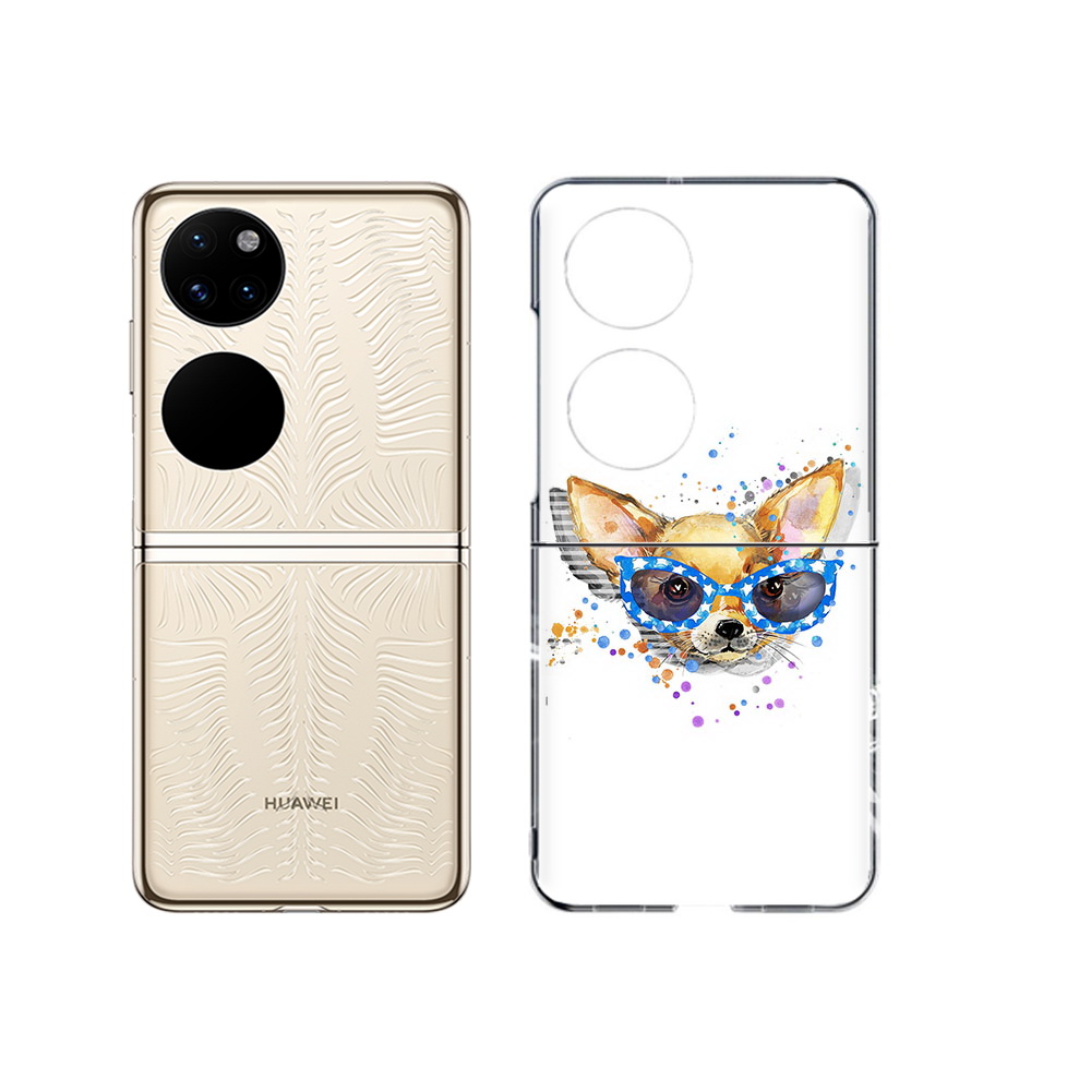 

Чехол MyPads Tocco для Huawei P50 чихуа-хуа в очках (PT225999.71.691), Прозрачный, Tocco