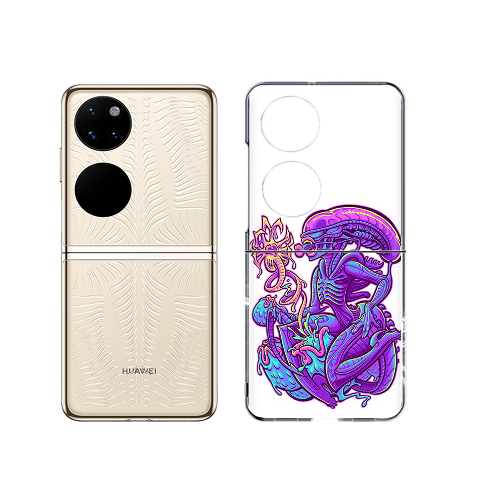 

Чехол MyPads Tocco для Huawei P50 чужой фиолетовый цвет (PT225999.71.693), Прозрачный, Tocco
