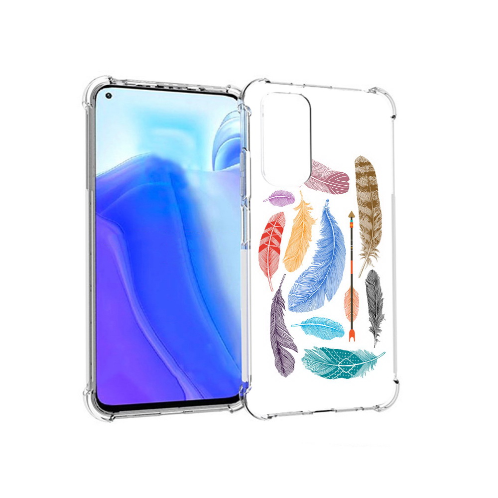 

Чехол MyPads Tocco для Xiaomi Redmi Note 11S разноцветные перья (PT162215.279.572), Tocco