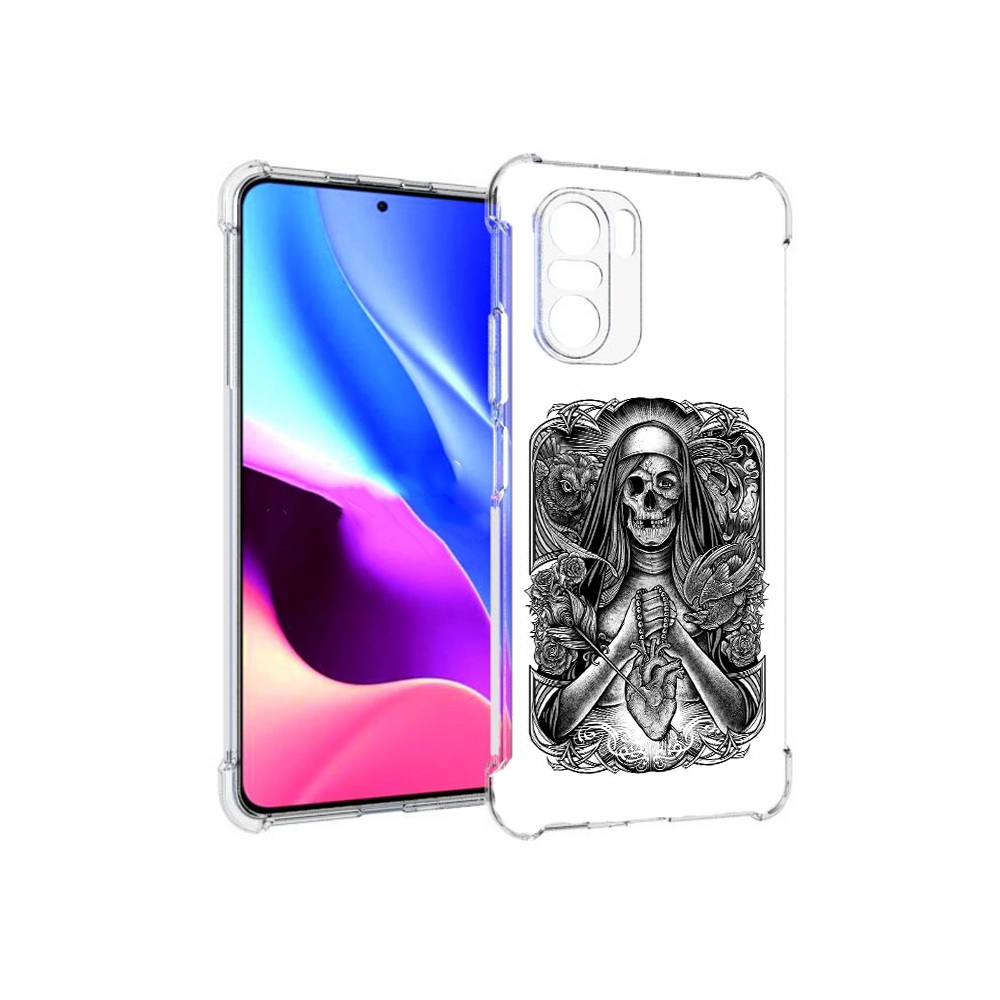 

Чехол MyPads Tocco для Xiaomi Redmi K40 скелет с сердцем (PT158239.260.603), Прозрачный, Tocco
