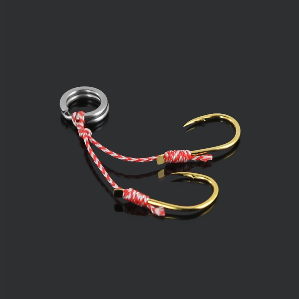 Крючки рыболовные Yoshi Onyx Dancing Hook #12, нити 2+2 см на заводном кольце #7 (157078)