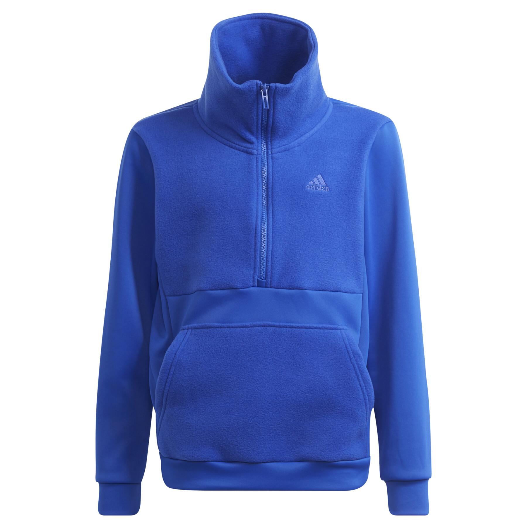 Толстовка Adidas Fl Halfzip, для мальчиков, GT1425, размер 116 см синий