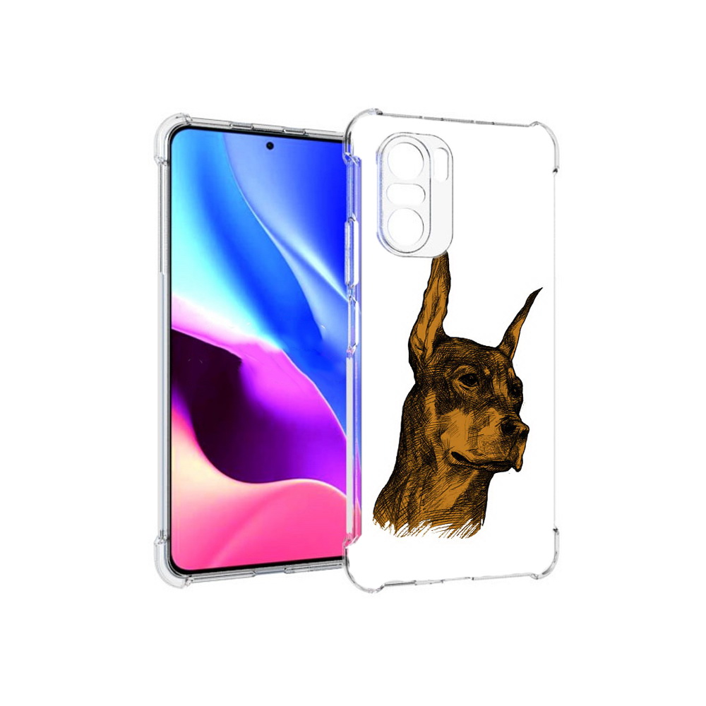 

Чехол MyPads Tocco для Xiaomi Redmi K40 скетч доберман (PT158239.260.605), Прозрачный, Tocco