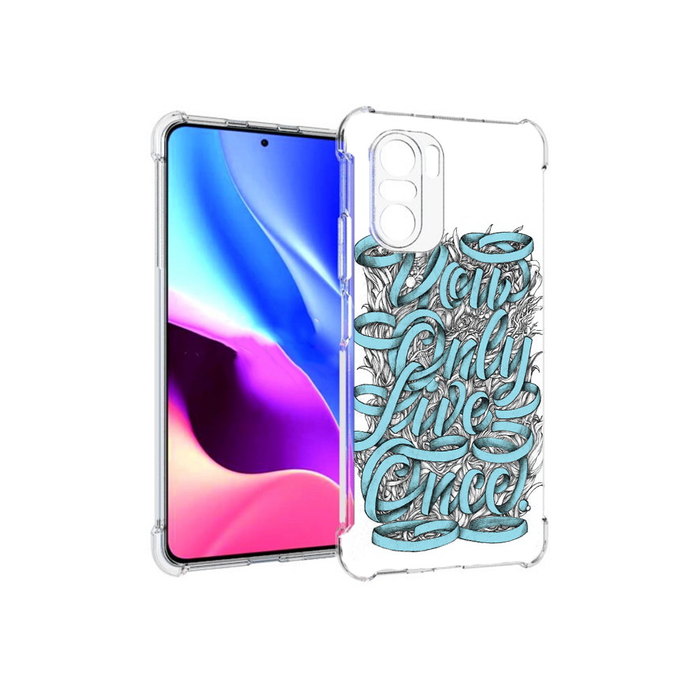 

Чехол MyPads Tocco для Xiaomi Redmi K40 слова из ленты абстракция (PT158239.260.607), Прозрачный, Tocco