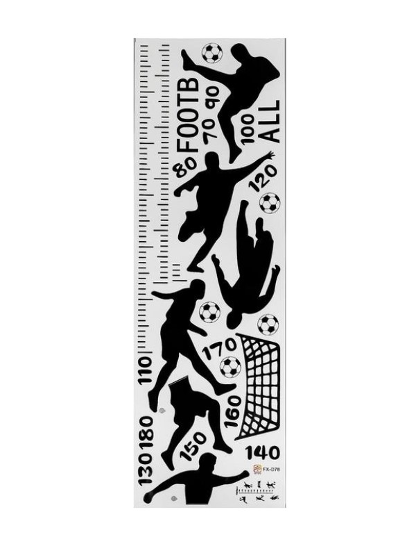 

Ростомер детский КНР пластик, черная , Футболисты, 30х90 см FX-D78