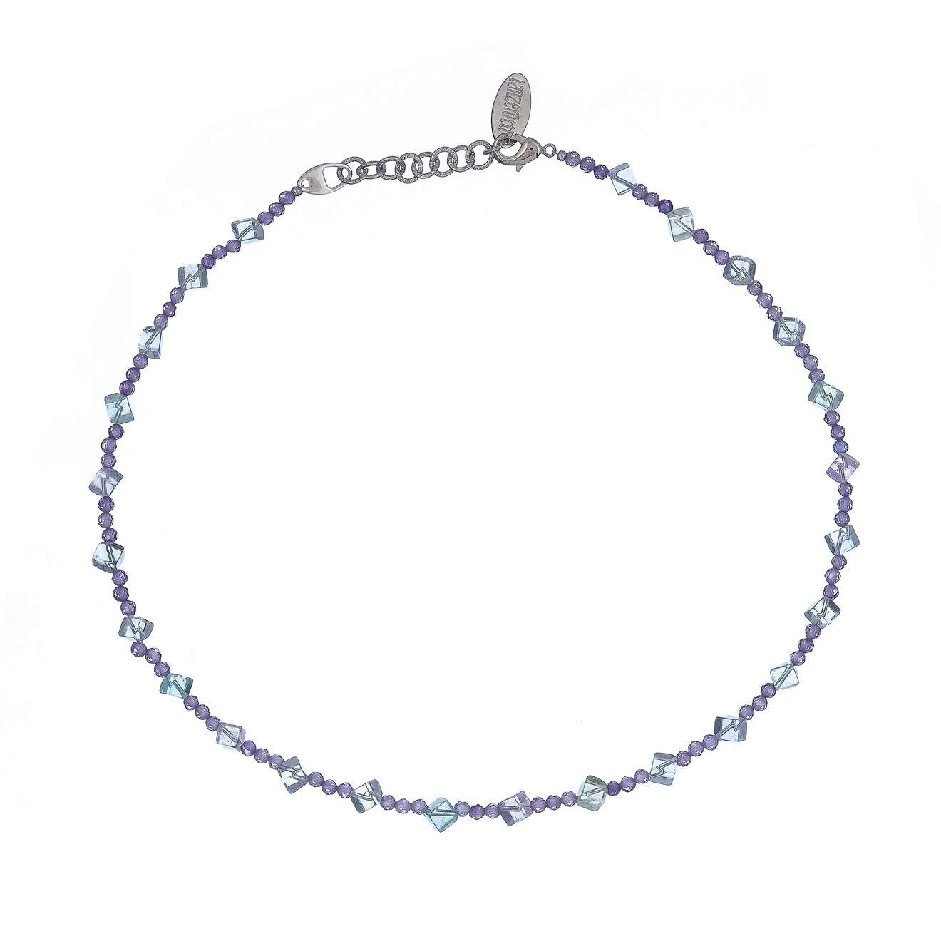 Бусы из бижутерного сплава 42 см Lanzerotti LZ-24.10-399, аметист/флюорит