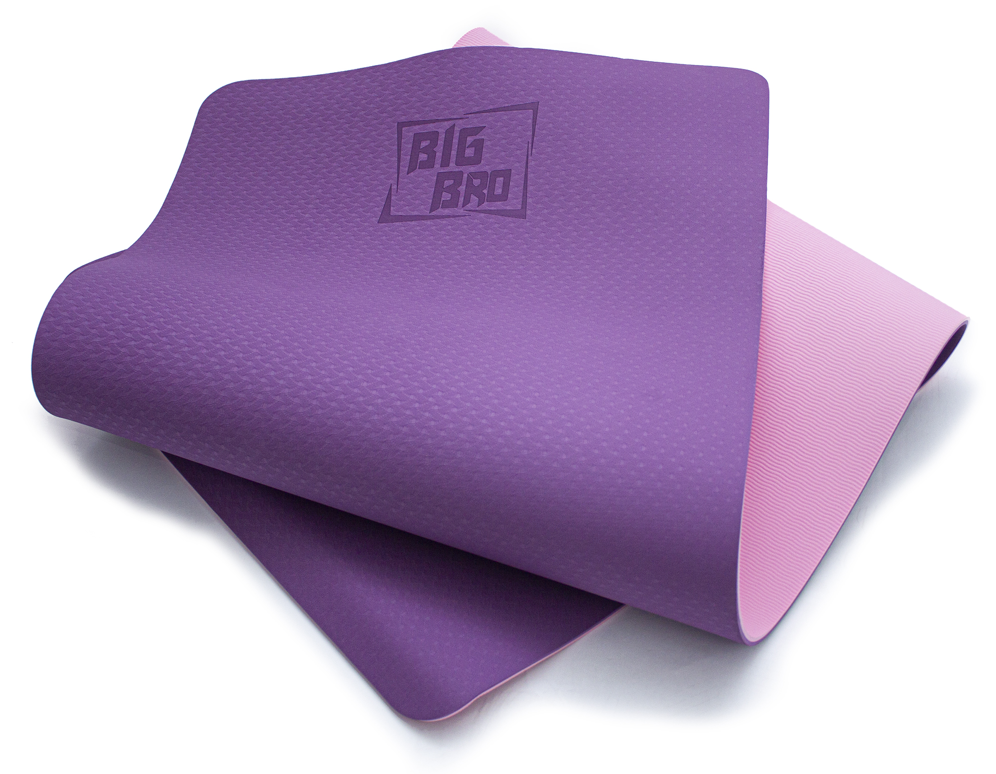Коврик BIG BRO для йоги и фитнеса двухслойный 183*61*0.8 розовый
