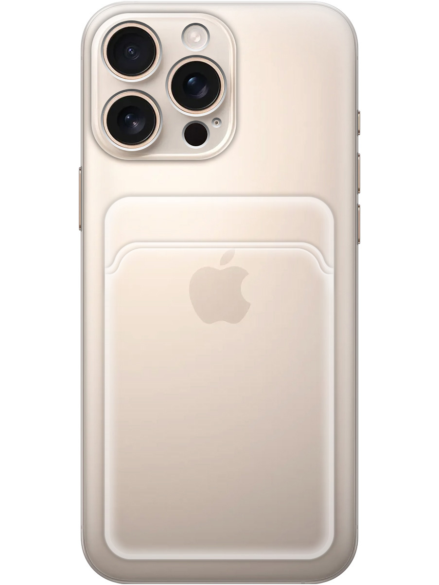 

Силиконовый чехол на Apple iPhone 16 Pro Max с карманом для карты прозрачный, 785198331