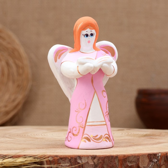 

Ковровская игрушка «Ангел», керамика, Розовый