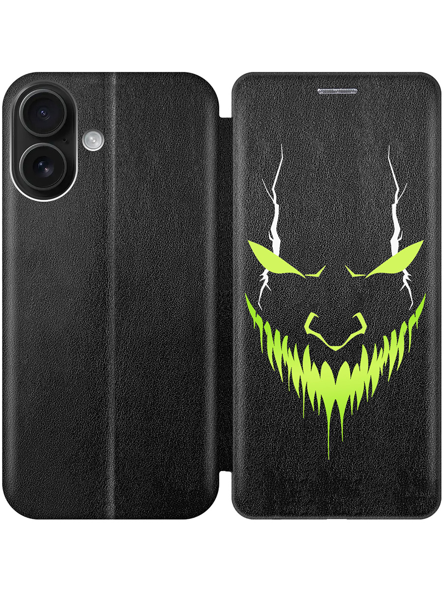 

Чехол-книжка на Apple iPhone 16 с принтом "Evil Face" черный, 785196551