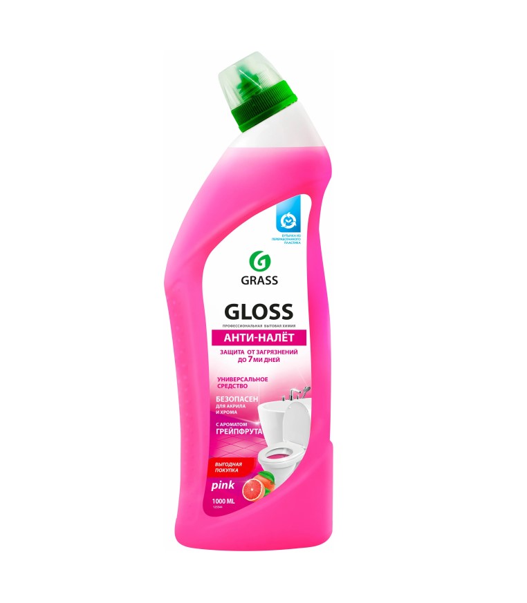 

Очиститель для санузлов Grass Gloss Pink с ароматом грейпфрута, 1000 мл