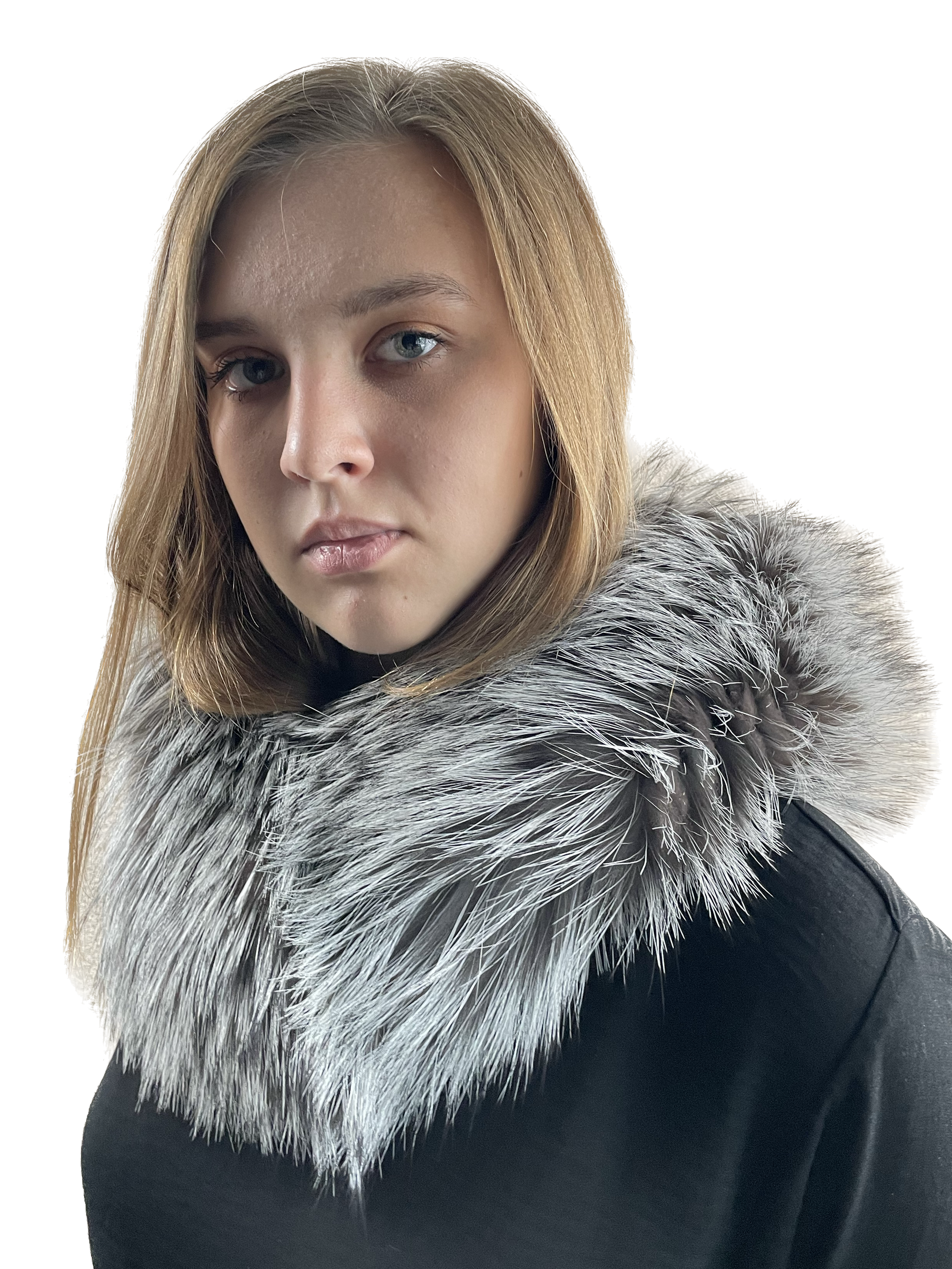 Снуд женский Королевство Птички & Бабочки Скандинавия серебристый, 44х25 см