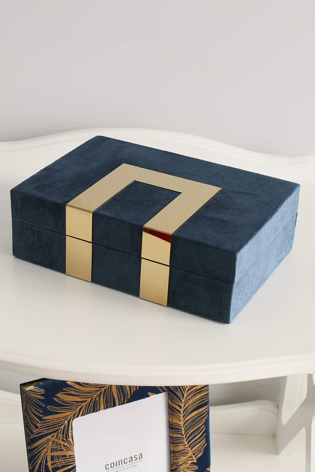 

Шкатулка 22X15X7 см COINCASA синий/золотой дерево 7226143, Золотистый;синий