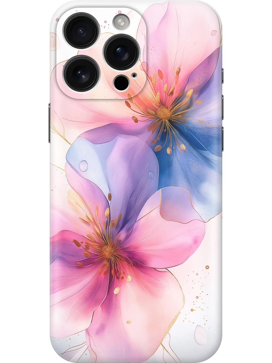 

Силиконовый чехол на Apple iPhone 16 Pro Max с принтом "Магические цветочки", Прозрачный;белый;розовый;синий, 785198323