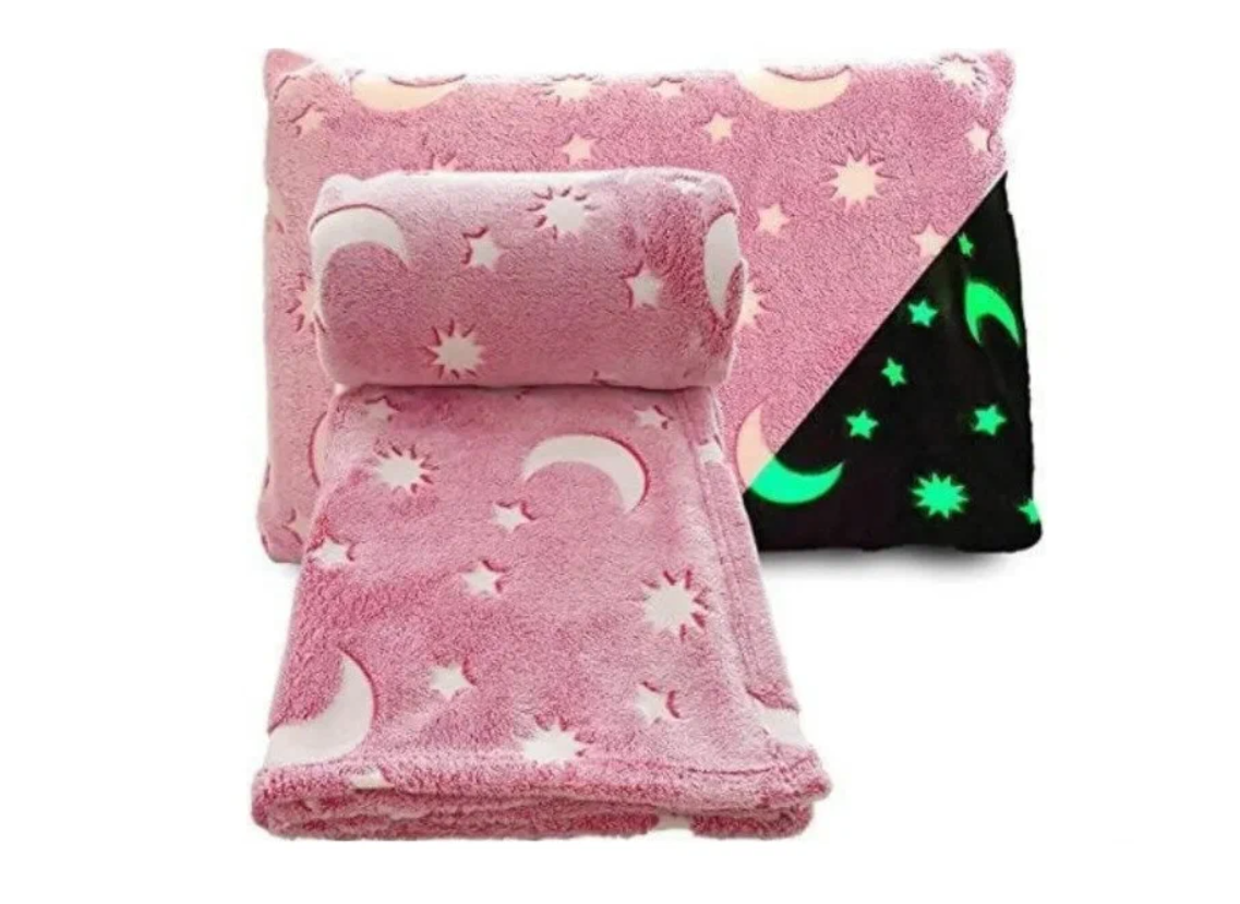 Детский светящийся в темноте плед Magic Blanket Glow розовый декор для интерьера 300 шт светящийся 13 х 17 мм розовый