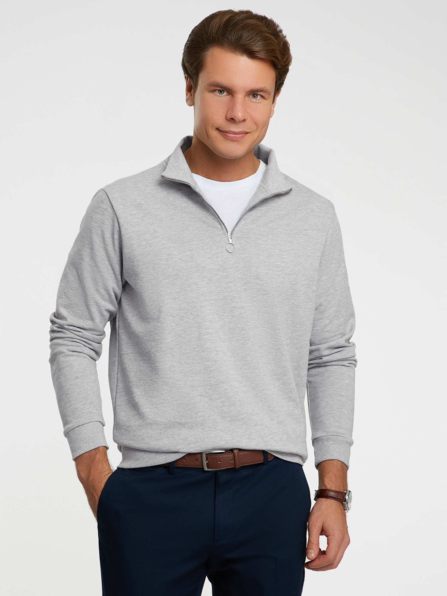 

Джемпер мужской oodji 5B125002M-1/47999/2300M серый S, 5B125002M-1/47999/2300M