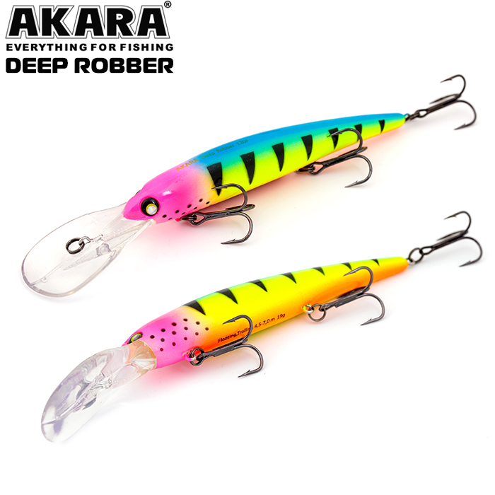 

Воблер Akara Deep Robber 120F 19 гр 2/3 oz 4,7 in A124, Разноцветный, Deep Robber