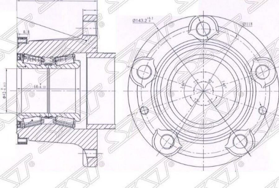 

SAT ST-3701.82 Ступичный узел задн. PEUGEOT BOXER III/CITROEN JUMPER R15 1шт