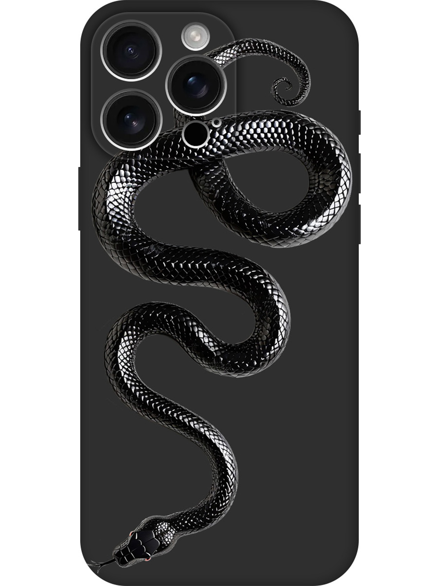 

Силиконовый чехол на Apple iPhone 16 Pro Max с принтом "Черная мамба" матовый черный, 785198313