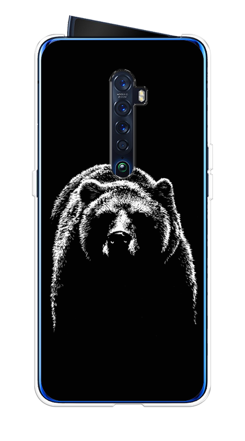 

Чехол на Oppo Reno 2 "Медведь в ночи", Белый;черный, 253550-1