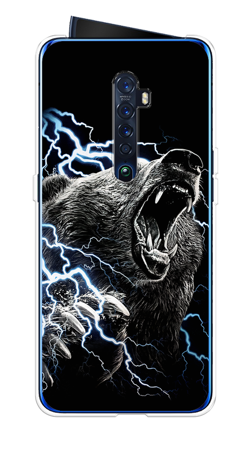 

Чехол на Oppo Reno 2 "Гроза и медведь", Черный;серый;серебристый, 253550-1