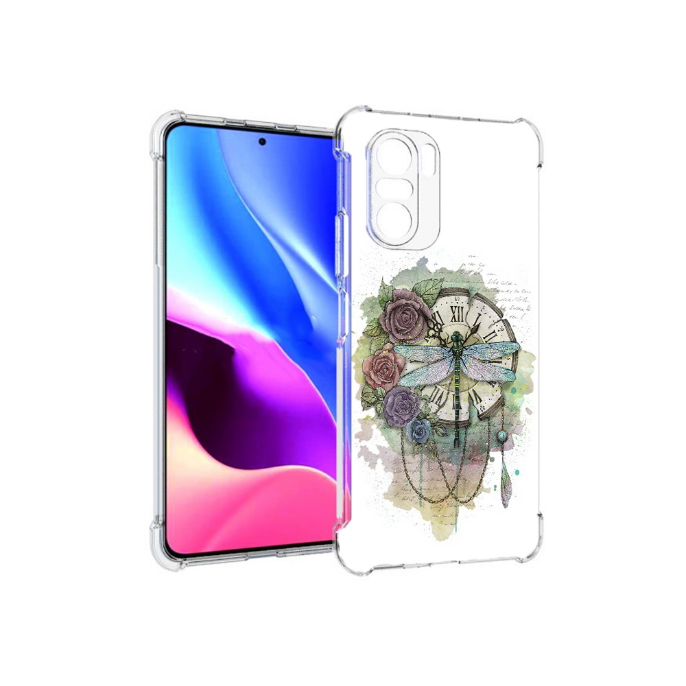 Чехол MyPads Tocco для Xiaomi Redmi K40 старинные часы в цветах (PT158239.260.621)