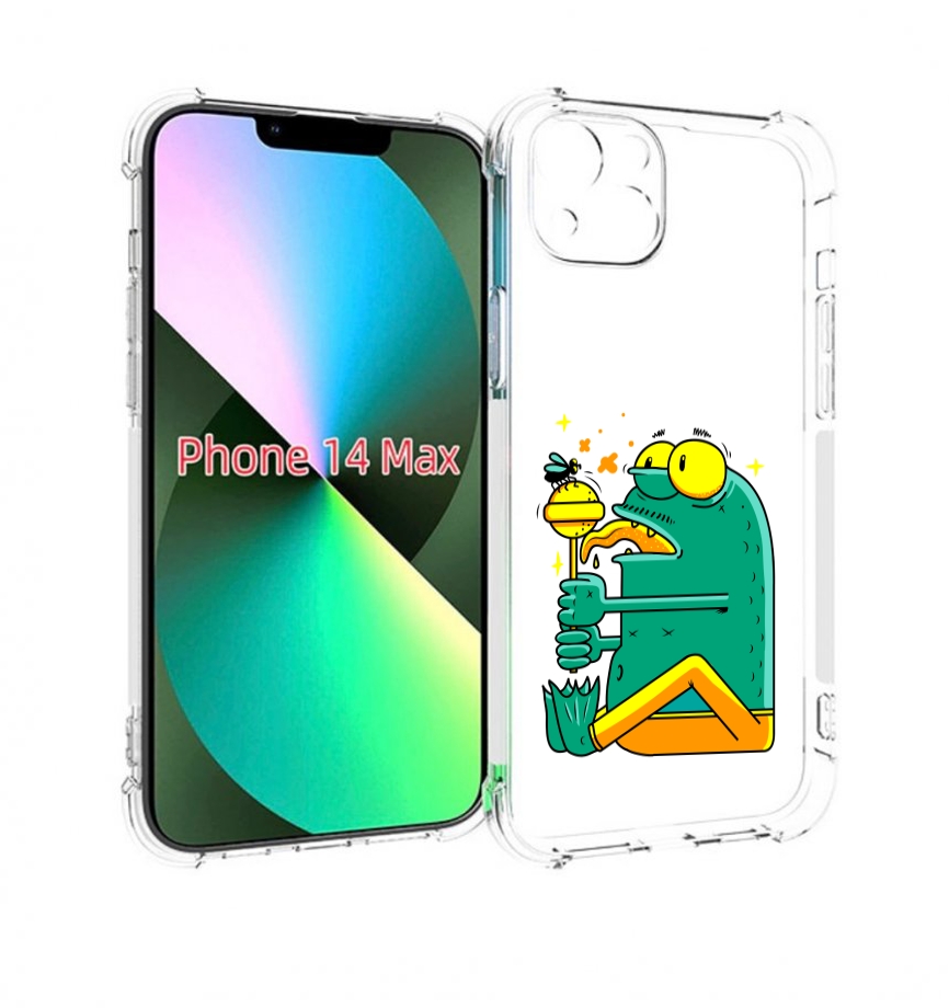 

Чехол MyPads Зеленая лягушка с чупа чупсом для iPhone 14 Plus (6.7), Прозрачный, Tocco