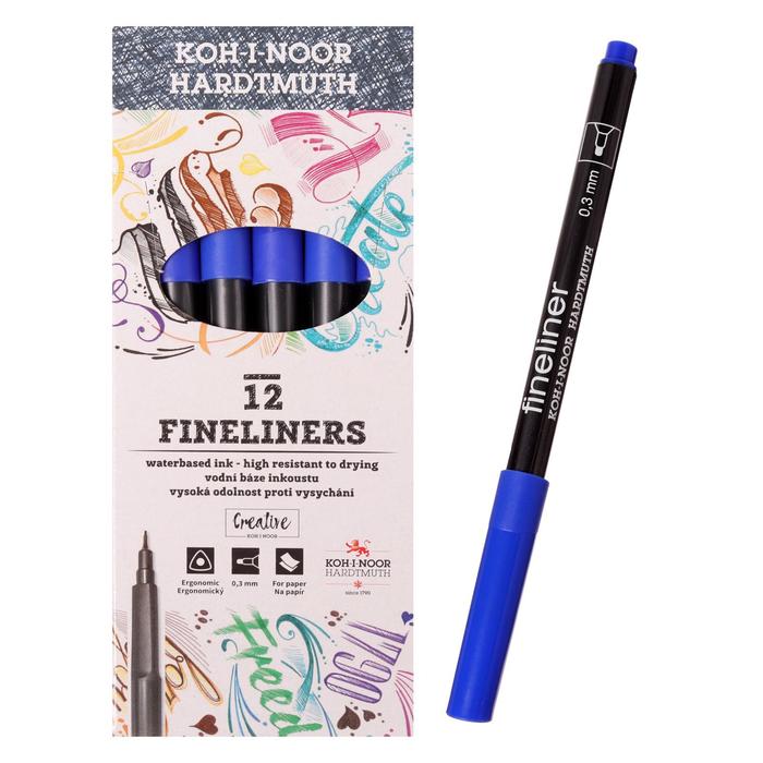 

Ручка капиллярная 0,3мм Koh-i-Noor FINELINER 7021, синий (12 шт)