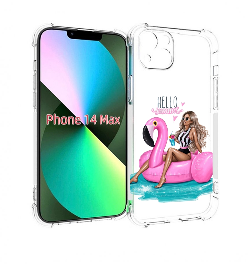 

Чехол MyPads Hello-summer для iPhone 14 Plus (6.7), Прозрачный, Tocco