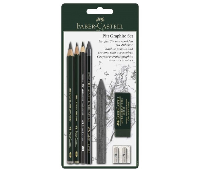 

Пастель сухая в карандаше набор Faber-Castell PITT и мелки PITT Monochrome, 6 штук, 2689065