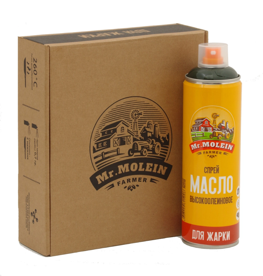 

Набор масло Mr.Molein высокоолеинового подсолнечного масла для жарки 3 шт по 350 мл.