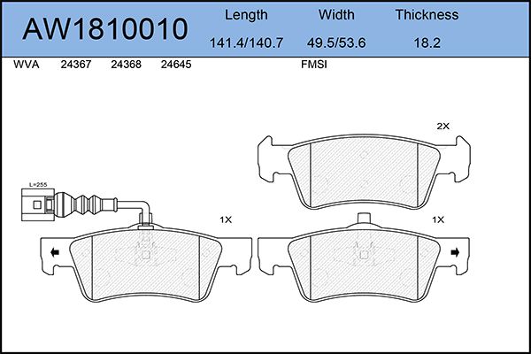 

Тормозные колодки AywiParts дисковые AW1810010